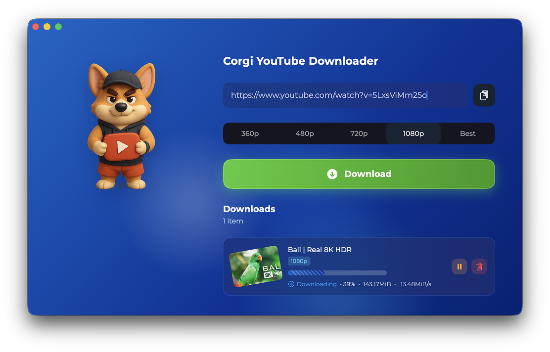 Unlock the Power of YouTube on Your Mac with Corgi YouTube Downloader. Supports